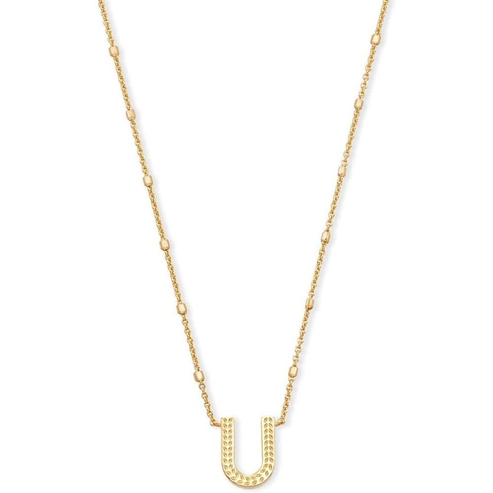 Letters U pendant necklace for women fashion jewelry 14k gold plated brass